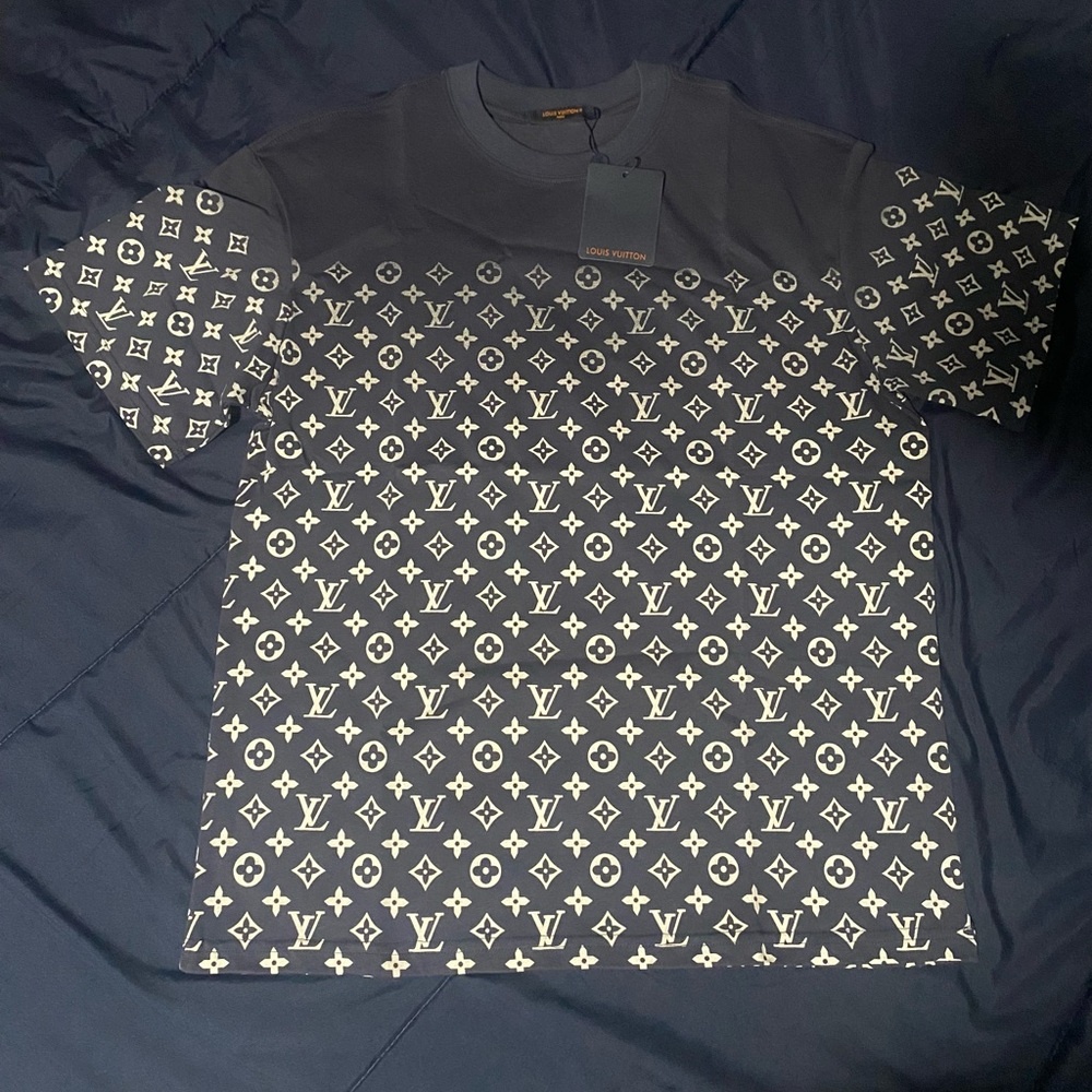 Louis Vuitton Navy and White Monogram Tee